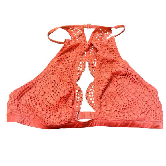 Victoria's Secret Coral Pink Lightweight Lace Bralette Size Small - Picture 1 of 5